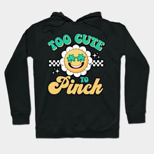 Too Cute To Pinch St Patrick Day Retro Clover Shamrock Boy Hoodie